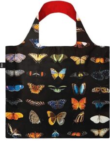 reusable shopping tote with butterfly pattern