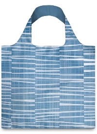blue and white tote