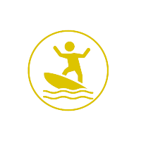 surf icon mustard yellow